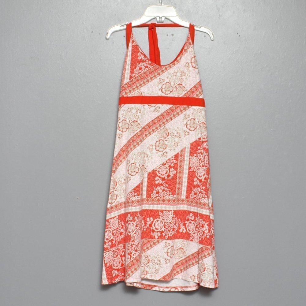 Patagonia organic cotton halter neck orange white floral dress